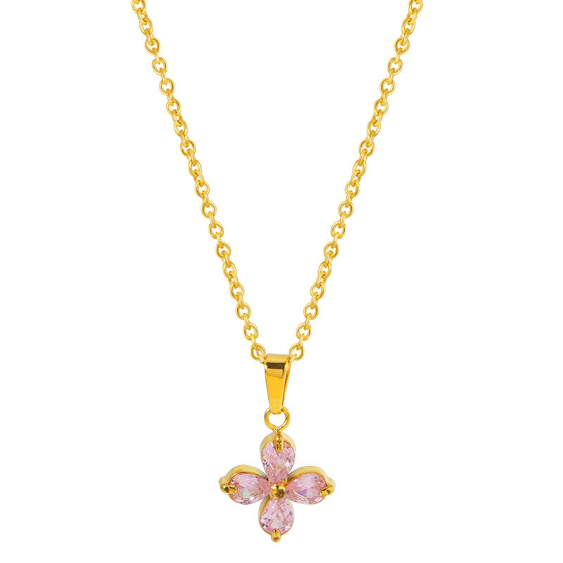 Butterfly Zircon Necklace Gold Plated Jewelry