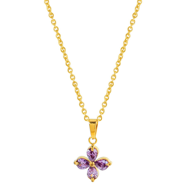 Butterfly Zircon Necklace Gold Plated Jewelry