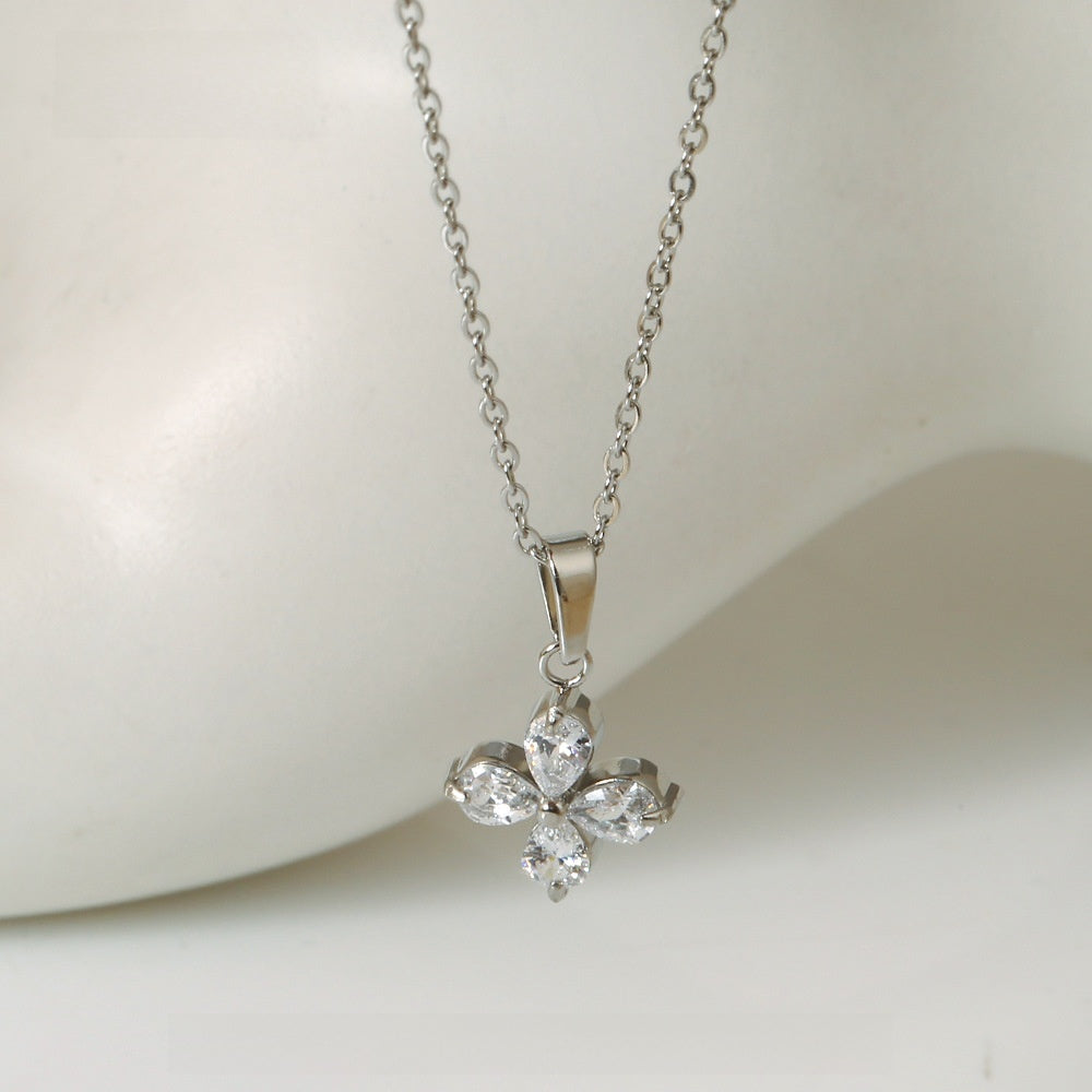 Butterfly Zircon Necklace Gold Plated Jewelry