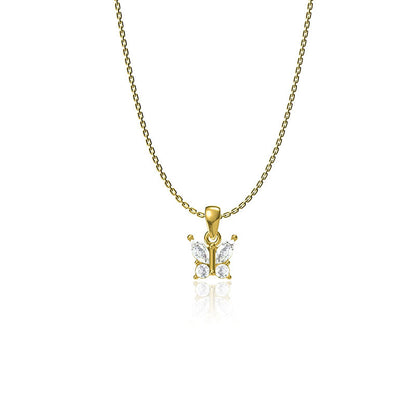 Butterfly Zircon Necklace Gold Plated Jewelry