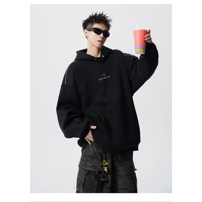 Button Design Hooded Sweatshirt