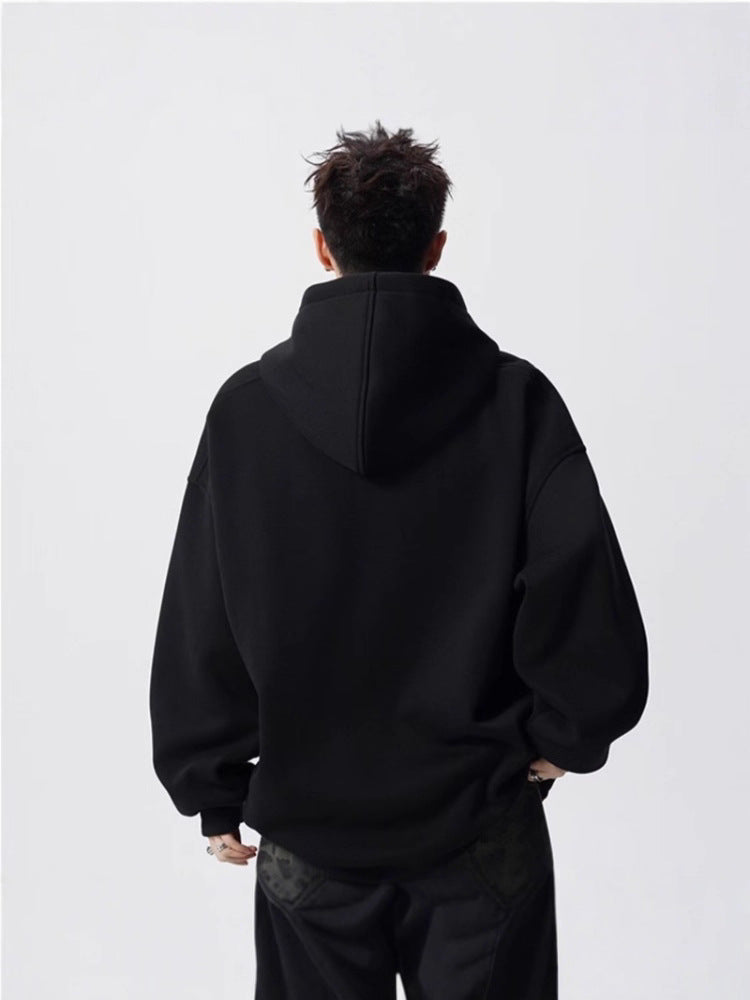 Button Design Hooded Sweatshirt