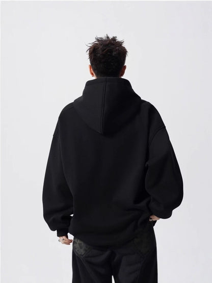 Button Design Hooded Sweatshirt