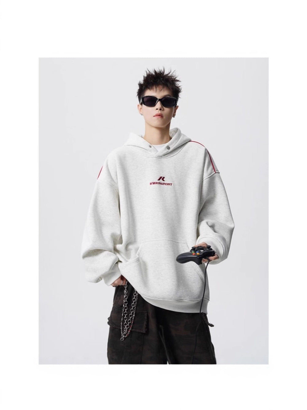 Button Design Hooded Sweatshirt