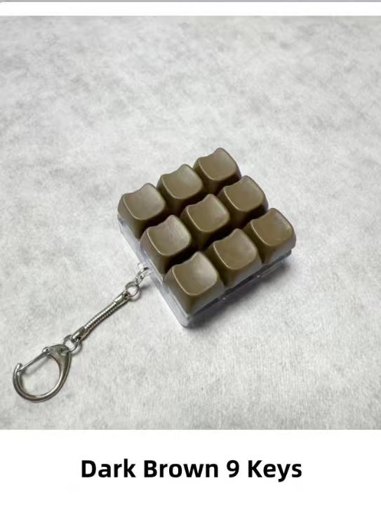 Button-operated stress-relieving toy keychain pendant
