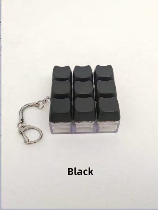 Button-operated stress-relieving toy keychain pendant