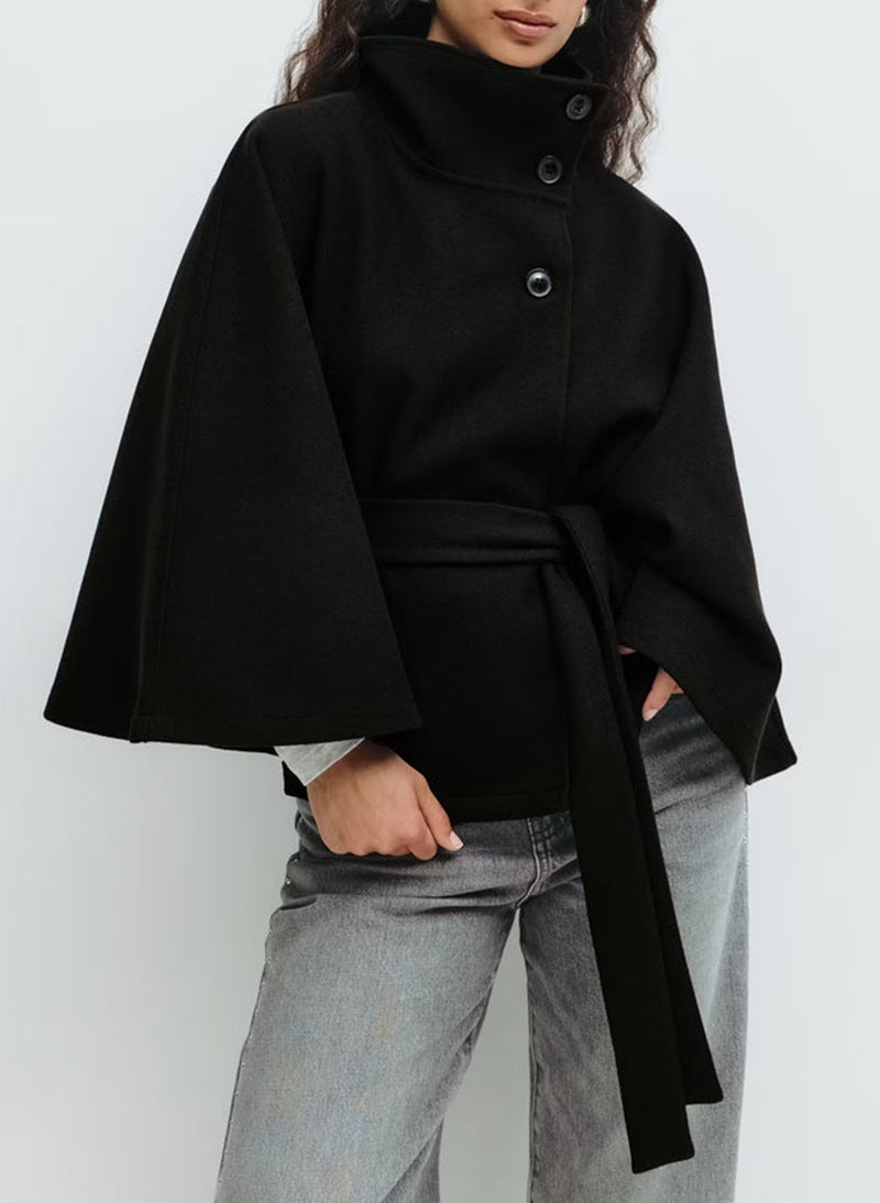 Buttoned belt trench coat