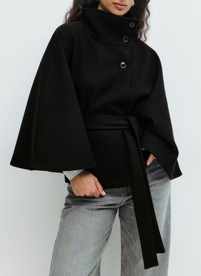 Buttoned belt trench coat