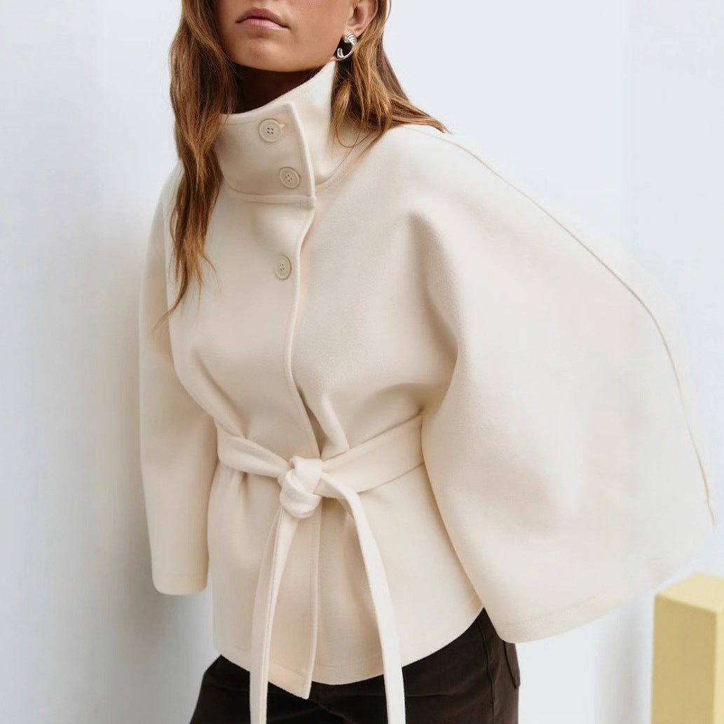 Buttoned belt trench coat