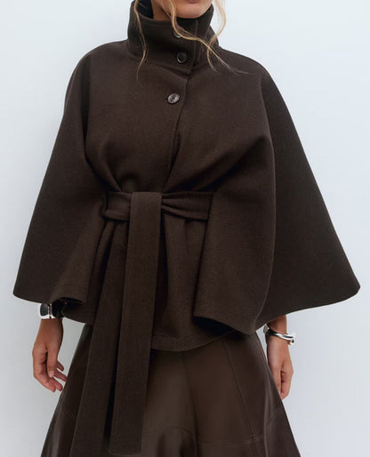 Buttoned belt trench coat