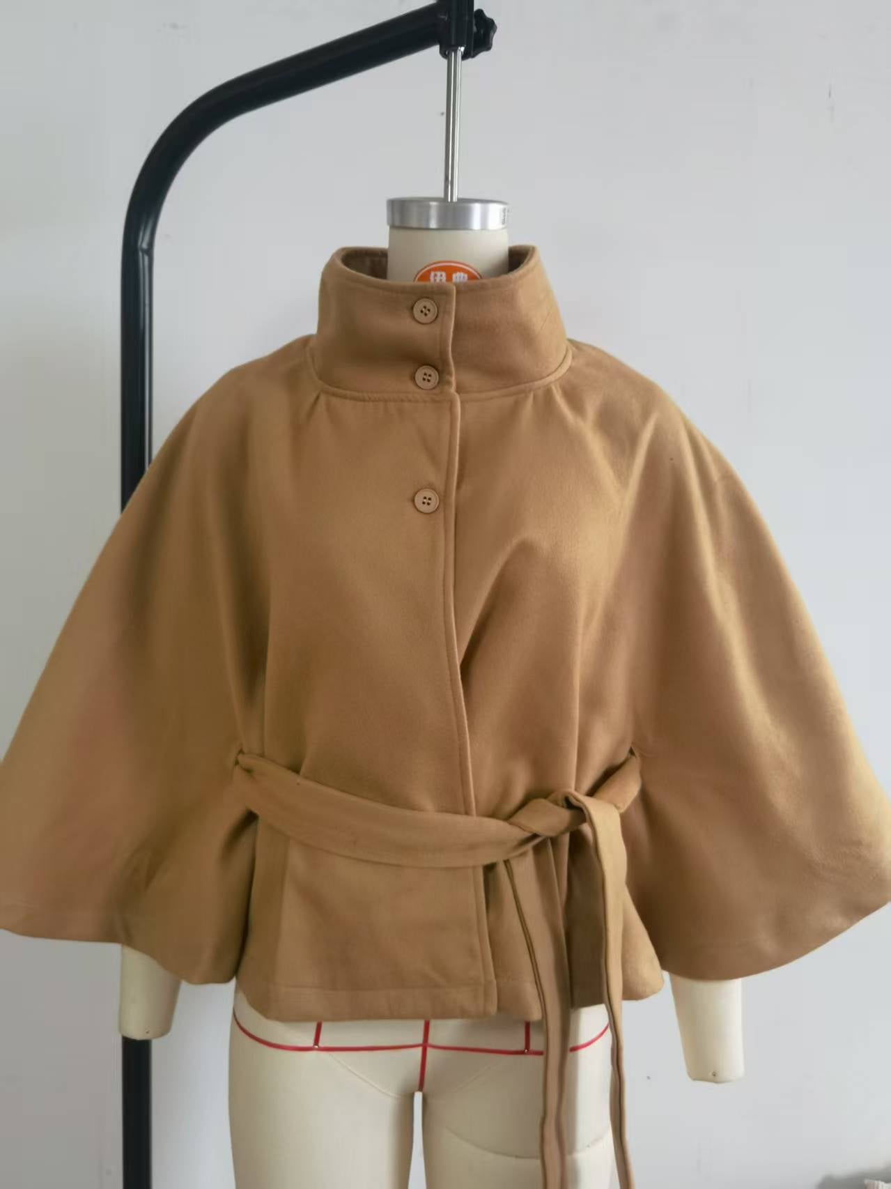 Buttoned belt trench coat