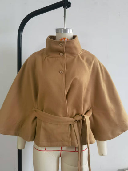 Buttoned belt trench coat