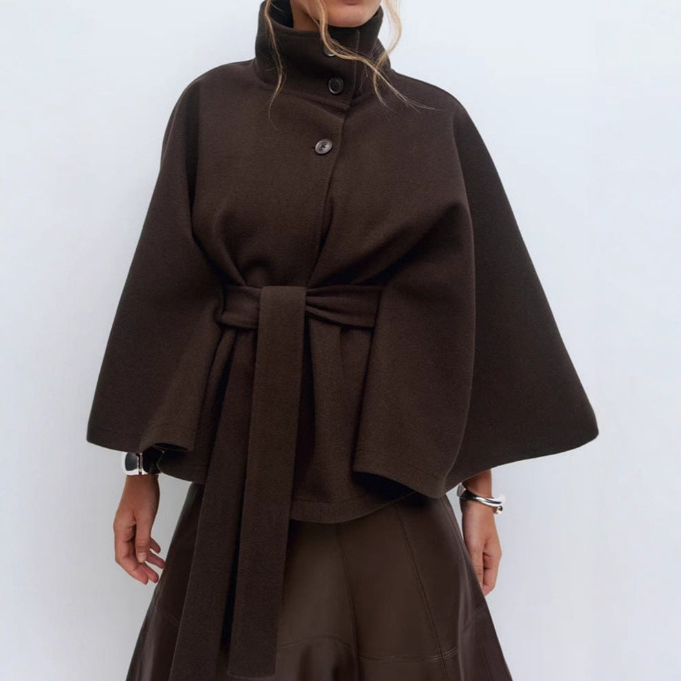 Buttoned belt trench coat
