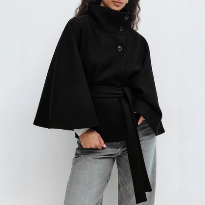 Buttoned belt trench coat