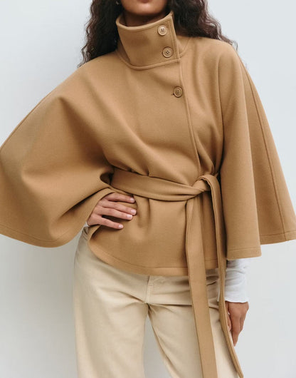 Buttoned belt trench coat