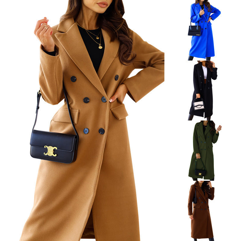 Buttoned woolen coat