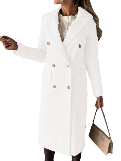 Buttoned woolen coat