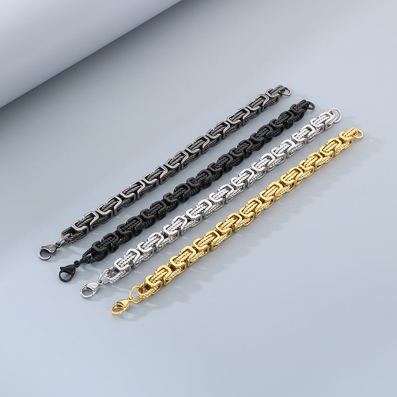 Byzantine Twist Titanium Steel Bracelet