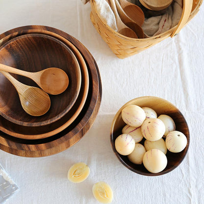 Buy Handmade Wooden Bowl Set | Japanese Style Heat-Resistant Kitchen