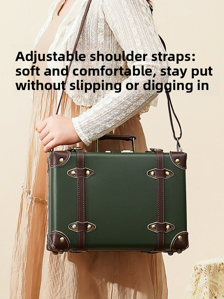 Retro Style Leather Look Suitcase Storage Box for Storage