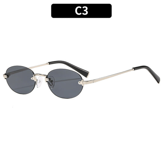 UV400 Fashion Oval Frameless Sunglasses for Eye Protection