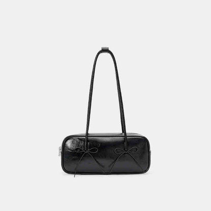Red Bow Baguette Bag for Feminine Chic Daily Styling US Use