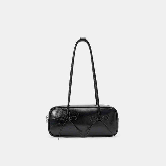 Red Bow Baguette Bag for Feminine Chic Daily Styling US Use