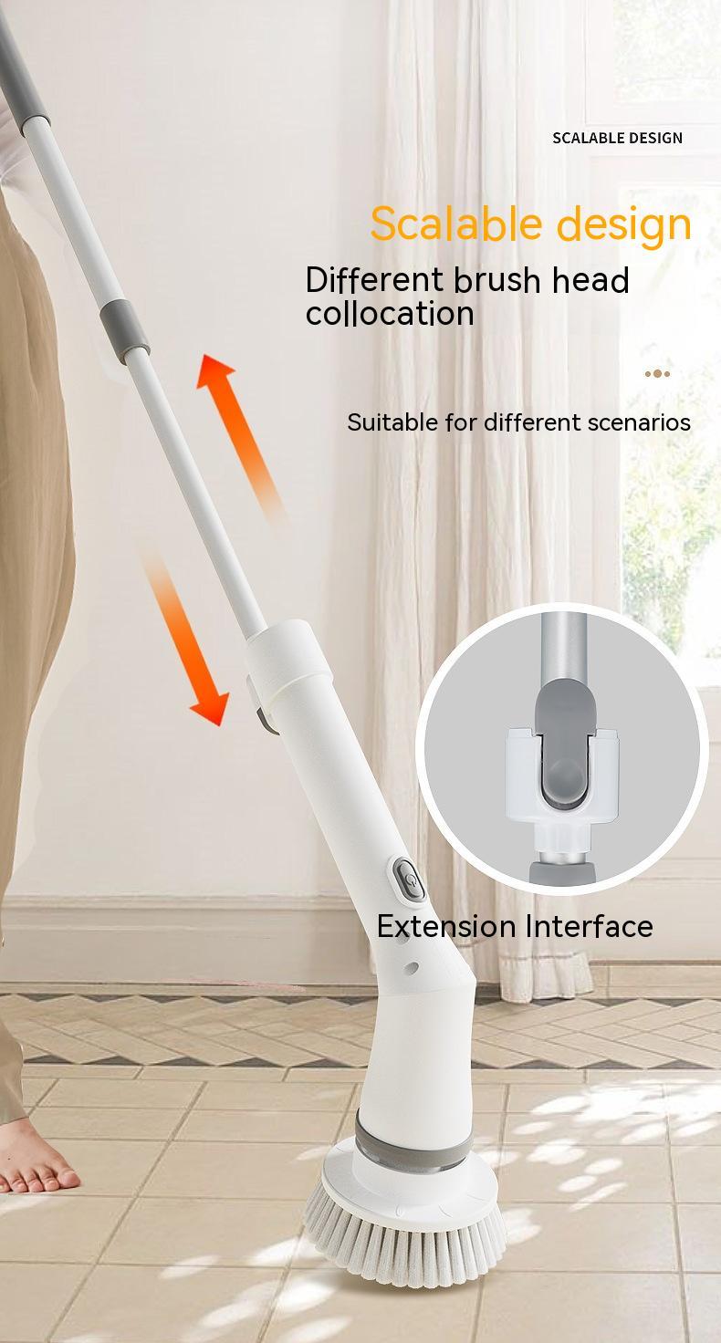 Electric Scrubber Cleaning Brush Telescopic Long Handle Tool