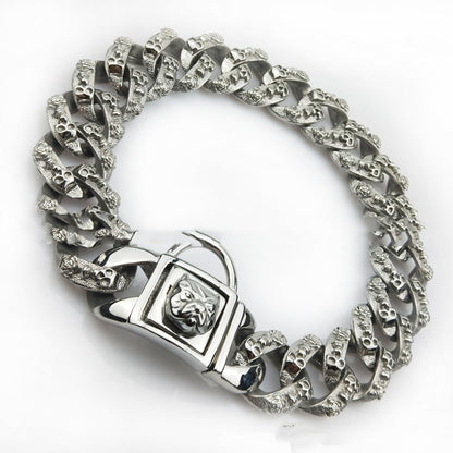 Stainless Steel Skull Dog Collar Necklace
