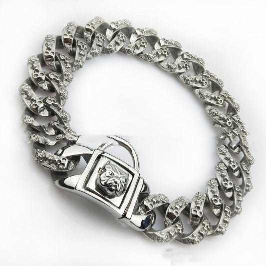 Stainless Steel Skull Dog Collar Necklace