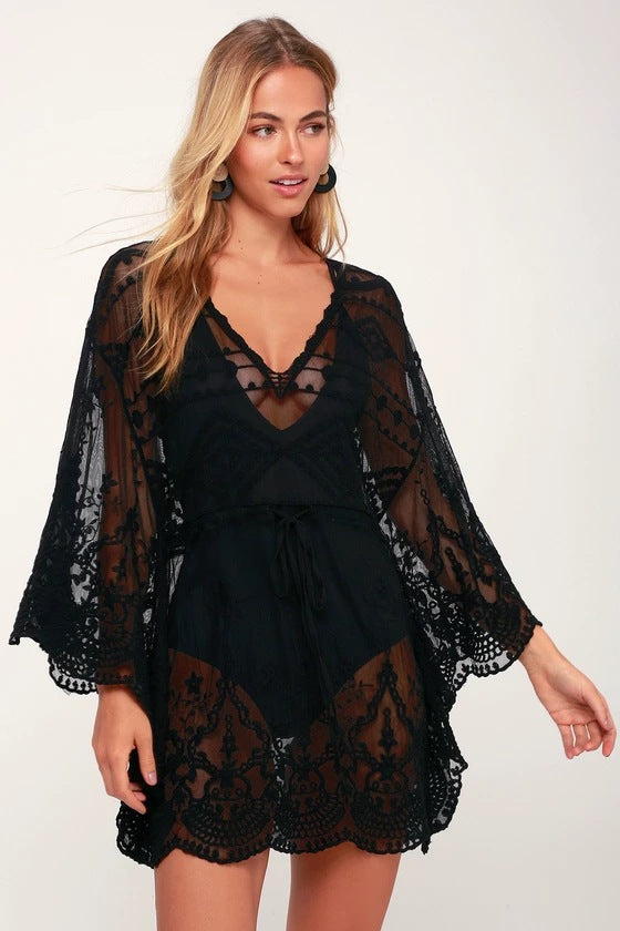 Beach Net Embroidered Blouse Comfortable Summer Beachwear