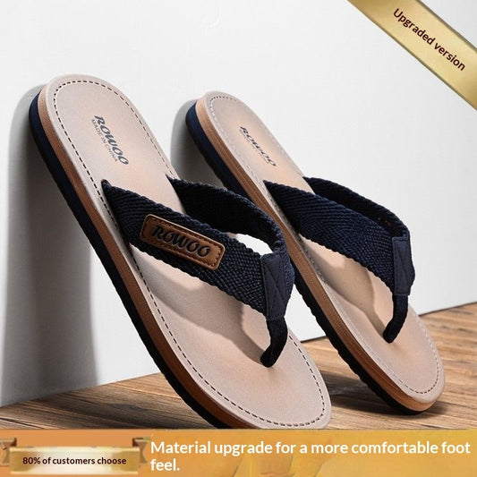 Men’s Stylish Non-Slip Fabric-Strapped Beach Sandals Outdoors