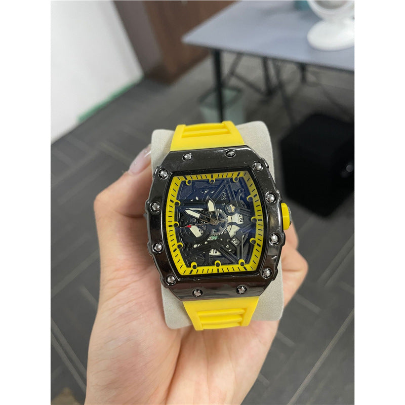 Cylindrical Men’s Watch with Luminous Quartz Movement for Men