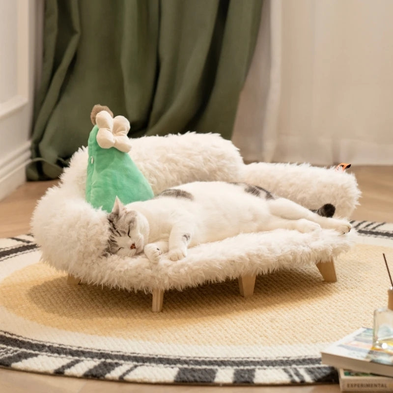 Buy Luxury Cat Bed – Wooden Pet Bed for Small & Medium Dogs & Cats