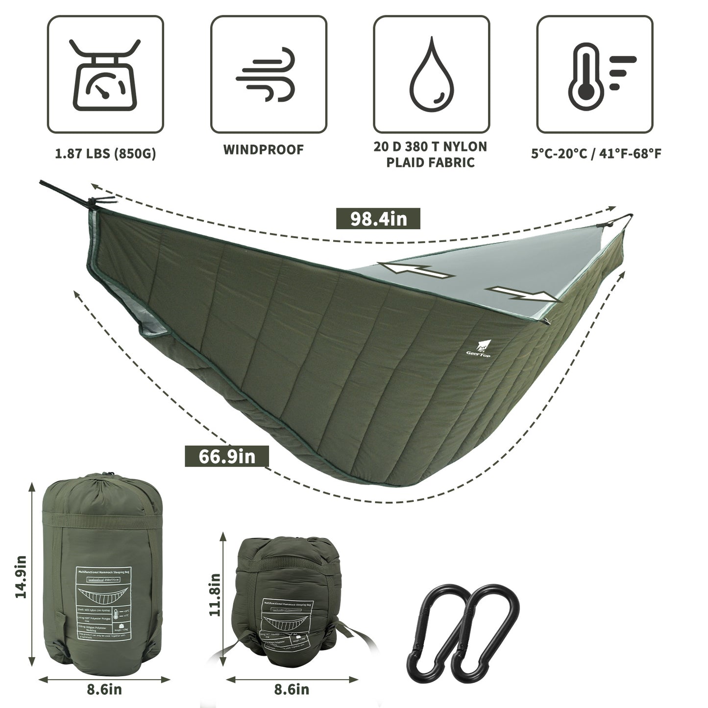 Double Camping Hammock Sleeping Bag for Outdoor Comfort