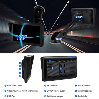 Portable Car Stereo Wireless CarPlay Android Auto 7 Inch
