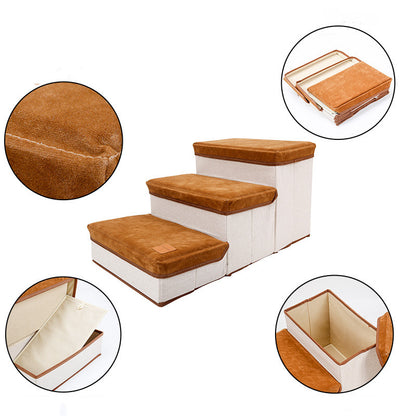 Foldable Storage Pet Dog Stairs for Small and Large Pets