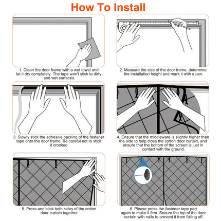 Magnetic Thermal Insulated Garage Door Curtain 16x7FT Two-Car