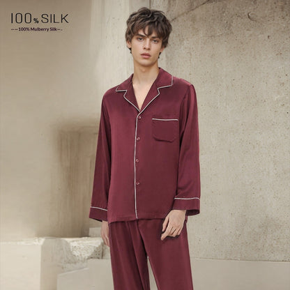 Mumi Heavyweight Silk Pajamas for Men Comfortable Sleepwear