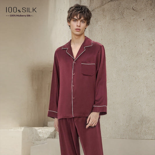 Mumi Heavyweight Silk Pajamas for Men Comfortable Sleepwear