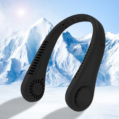 Portable USB Neck Hanging Fan with Rechargeable Cooling Power