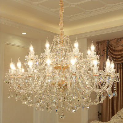 Luxury Crystal Chandelier in Living Room for Elegant Decor