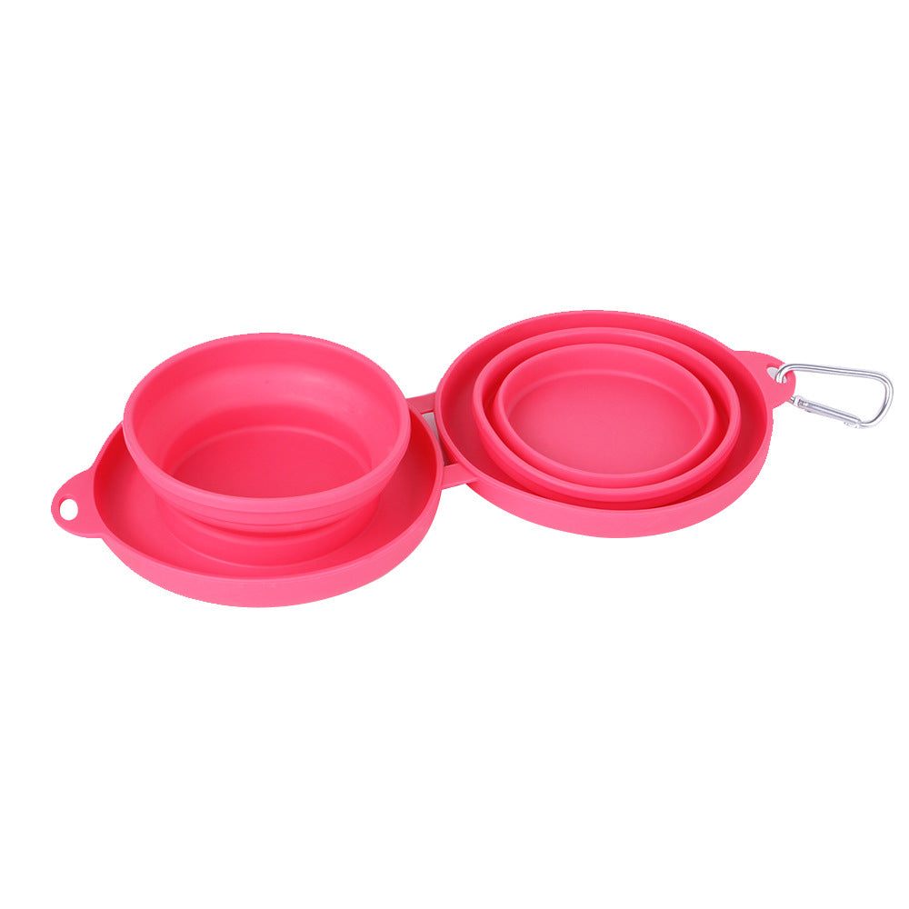 Buy Travel-Friendly Foldable Double Pet Bowl for Dogs & Cats