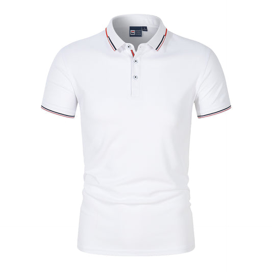 Buy Solid-Color Men’s Polo Shirt with Stand-Up Collar