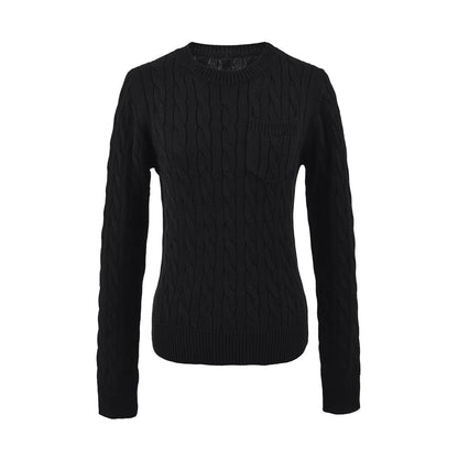 Stylish Korean-Style Relaxed Purple Sweater for Petite Women