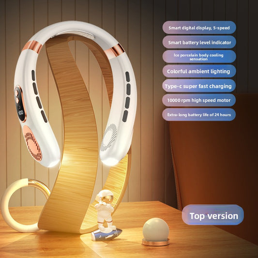 Portable Bladeless Neck Fan with USB Charging and Airflow