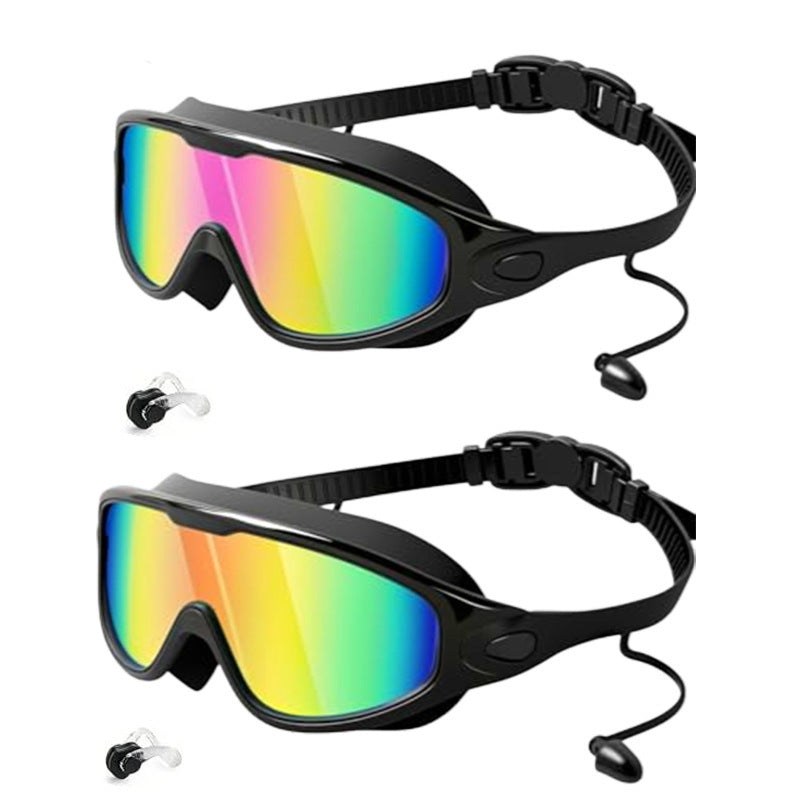 Large Frame Anti Fog Swimming Goggles With Earplugs Uses Now