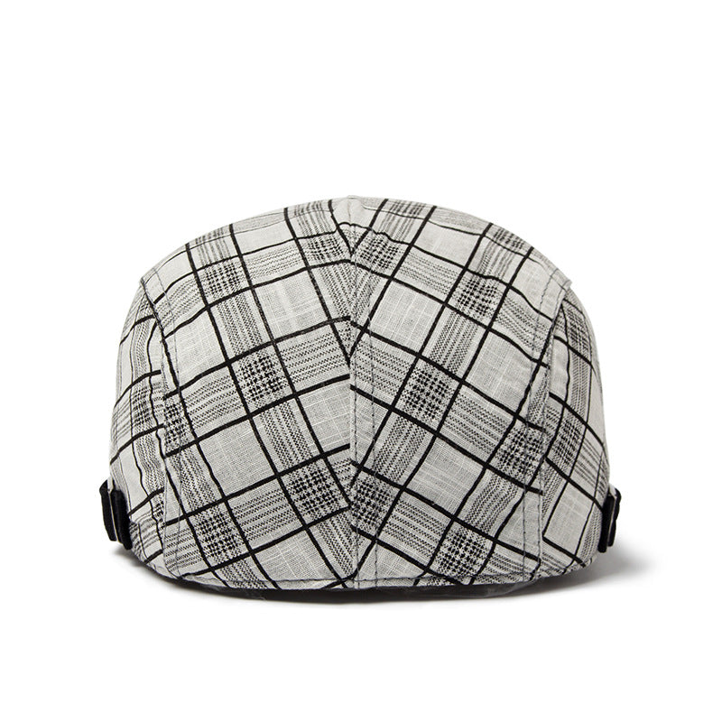 Mens Summer Plaid Beret Lightweight Fashionable Headwear