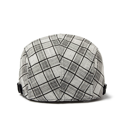 Mens Summer Plaid Beret Lightweight Fashionable Headwear