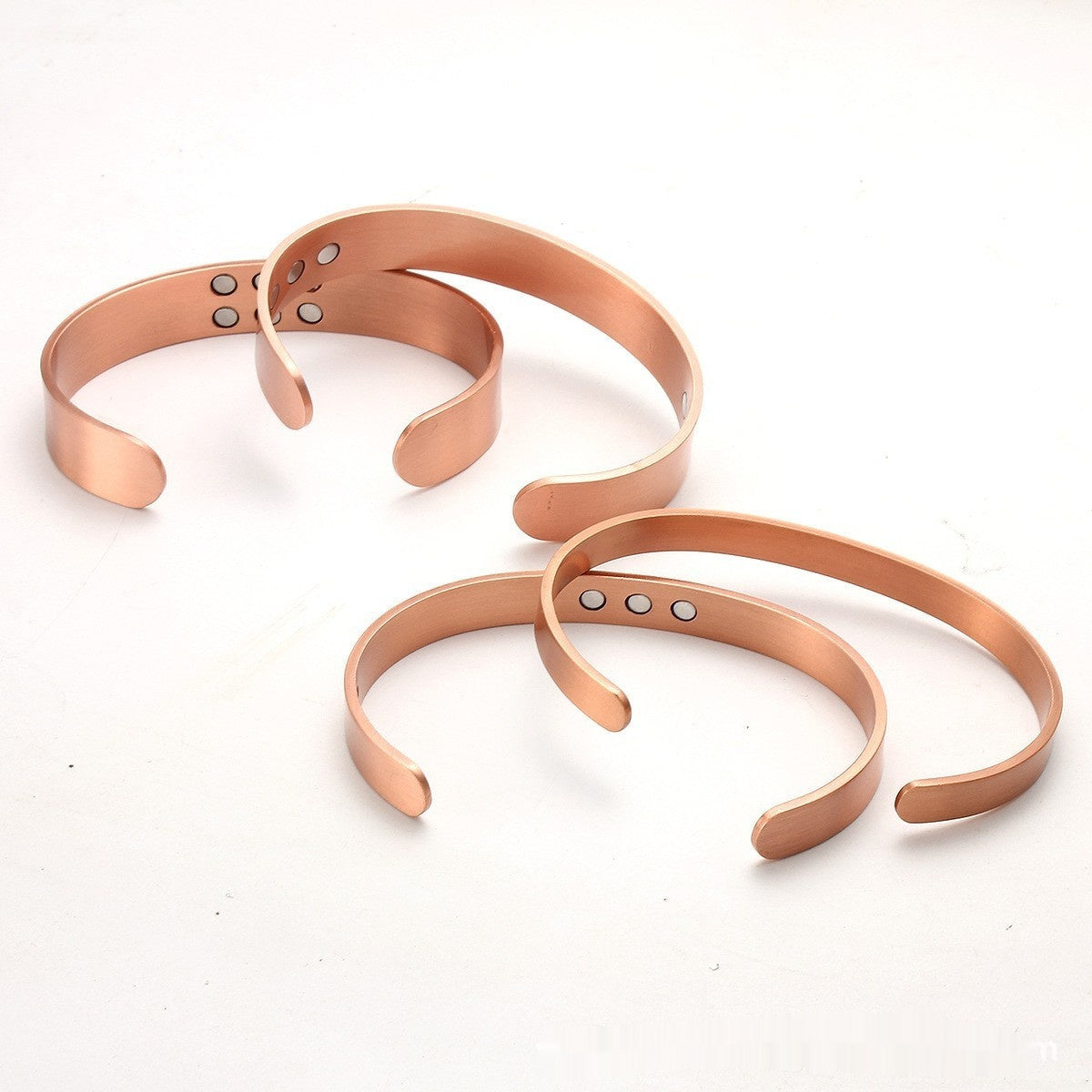 Simple Polished Red Copper Magnetic Bracelet Stylish Jewelry